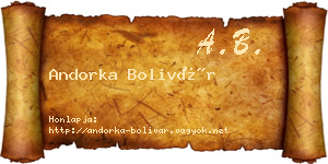 Andorka Bolivár névjegykártya